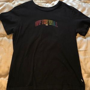 Off the wall vans black and Multi colored T-shirt